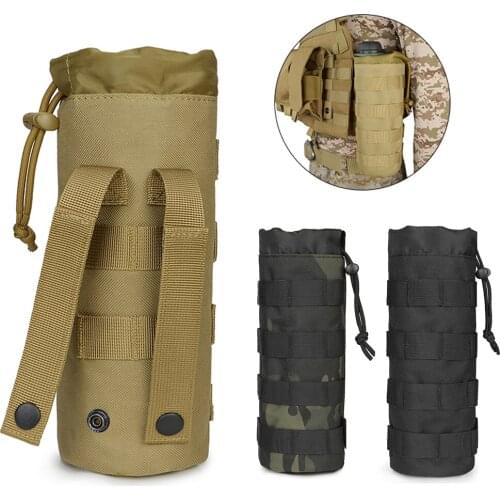 Tactical Water Bottle Pouch MOLLE Adjustable Bottle Holder,Carrying Pouch Cover Protect Sleeve for Outdoor Walking Hiking