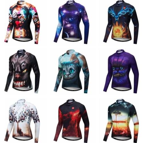 Weimostar 3D Cool Design Cycling Jersey Long Sleeve Autumn Men Mountain Bike Jersey MTB Bicycle Clothes Spring Cycling Clothing