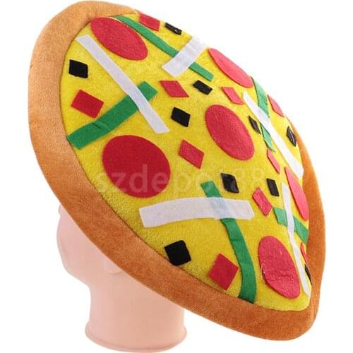 Fast Food Women Men Fancy Dress Velvet Hat Party Carnival Christmas Costume Accessory Festive Boys Girls Pizza Design Hat Gift