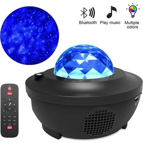 Water Wave LED Projector Light Blueteeth USB Voice Control Music Player LED Night Light Romantic Projection Lamp Birthday Gift