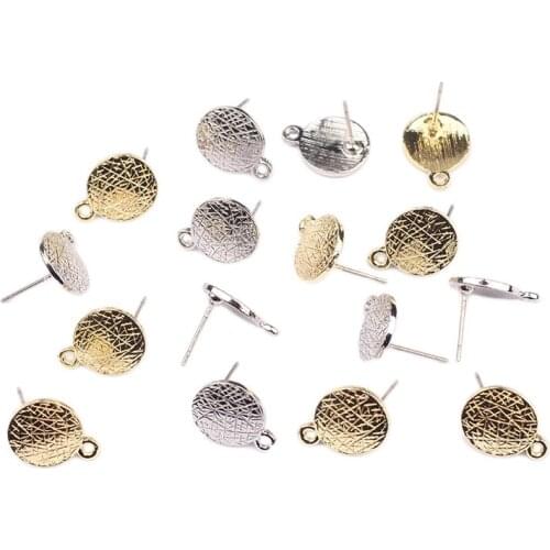 Zinc Alloy Golden y Round Earrings Base Connectors Linkers 11*14mm 6pcs/lot For DIY Earrings Jewelry Making Accessories