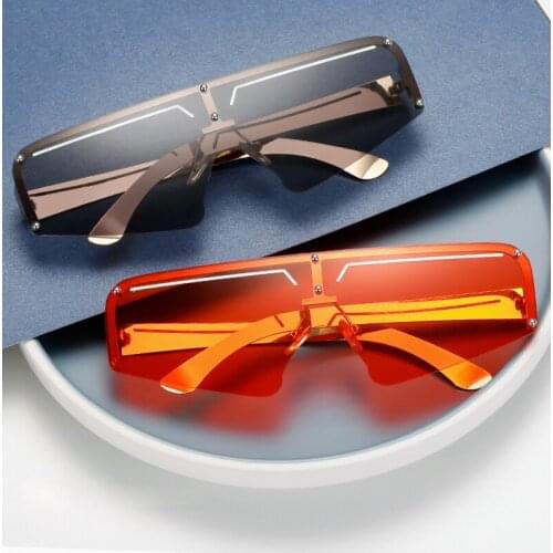 2020 New Irregular Rimless Sunglasses Women Brand Designer Alloy Frame Oversize Gradient Sun Glasses Fashion Female Clear Shades