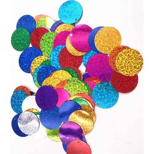 150Pcs 30mm Laser Mixed Round Flat Sequins PVC Paillettes Sewing Wedding Craft DIY Women Costume Lentejuelas Accessories