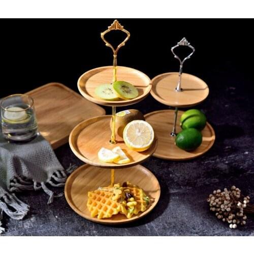 2 and 3 Tier Cake Stand Afternoon Tea Wedding Plates Party Tableware Bakeware Wooden Tray Display Rack Cake Decorating Tools