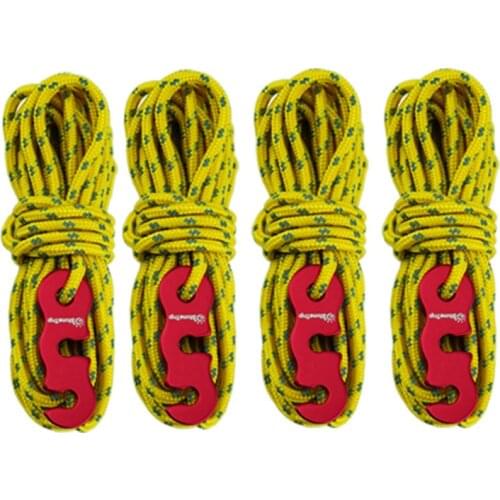 4Pcs/Set Outdoor Rock Climbing Rope 3mm Diameter High Strength Survival Paracord Safety Rope With Tent Wind Rope Buckle