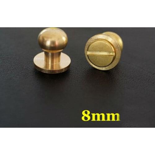 50pc Q6-8h Solid Brass belt screw Chicago Screw Leathercraft