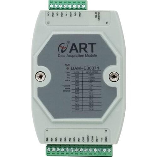 8-channel Ethernet thermocouple acquisition module mV acquisition module DAME3037N, resolution 16Bit accuracy 0.10