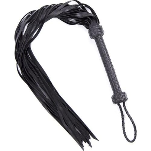 87cm Genuine Leather Whips Flogger Sheepskin Fetish Bondage Lash Handle Spanking Paddle Whip Adult Games Sex Toys For Couples