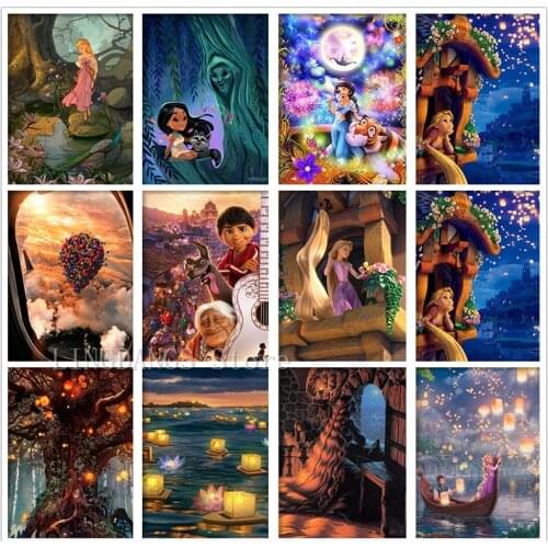 5D DIY Diamond Painting Cartoon Princess Disney Movie Enchanted Rapunzel Diamond Mosaic Embroidery Cross Stitch Home Decor Gift