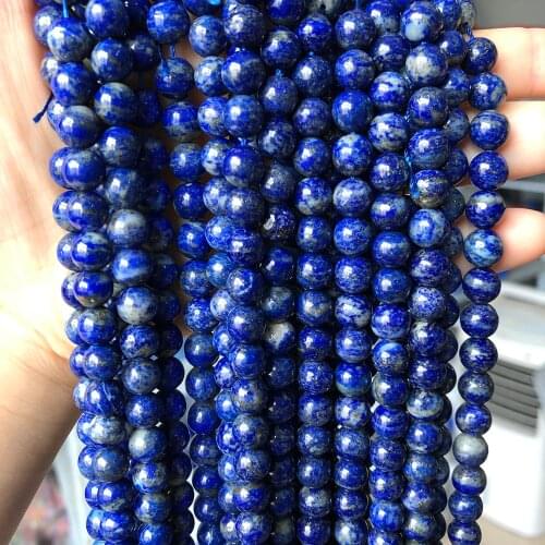 Natural Gem High Quality Lapis Lazuli Stone Beads Loose Spacer Beads For Jewelry Making Diy Bracelets Necklaces 4/6/8/10mm 15"