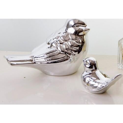 1 Piece Bird Shaped Ornament Glazed Ceramic Birds Porcelain Bird Figurine Statue Home Decor Mini Bird Ornaments