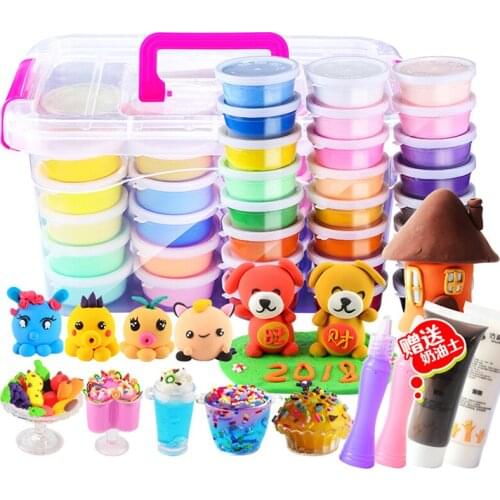 Kid Creative DIY Slime Toy Boy Birthday Gift 12/24/36 Color Air Dry Light Clay Educational Toy Colorful Plasticine Polymer Toys