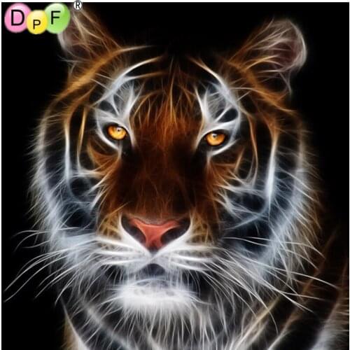 DPF all-round 5D DIY diamond painting cross stitch tiger diamond embroidery rhinestone diamond mosaic painting gifts