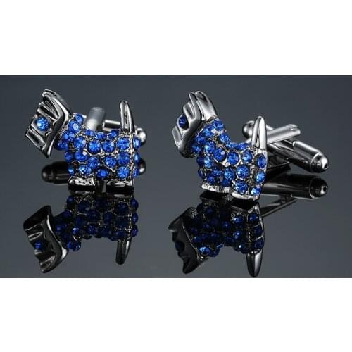 DY High quality luxury Blue Crystal Horse Cufflinks fashion Mens French shirt Cufflinks wholesale