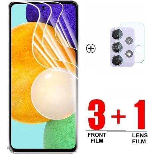 3PCS Hydrogel Film+1PCS Lens Film for Samsung Galaxy A52 Screen Protector Svmsung A72 A32 A42 A22 A12 A02 A02s 5G film not glass