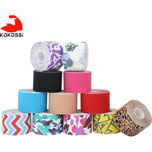 KoKossi 5M Elastic Sport Bandage Tape Knee Protector Self Adhesive Cotton Elastoplast Bandage Kinesiology Muscle Tape for Gym