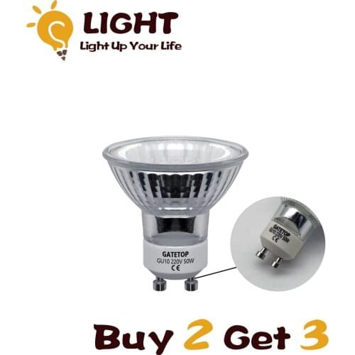 Buy 2 Get 3) Hot Size Halogen Lamp 50W GU10 220-240V 1PCS Crystal Chandelier Home Decoration GU5.3