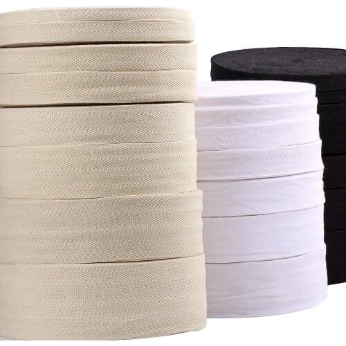 10Meters Eco-Friendly Cotton Webbings 10-60mm High Tenacity Belt Bag Lable Ribbon Sewing Tape Binding DIY Crafts Accessories