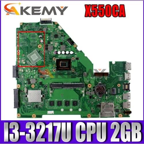 X550CA mainboard with I3-3217U CPU 2GB RAM GM For ASUS X550CC A550C R510C X550CC Y581C X552C X550CA laptop motherboard test OK