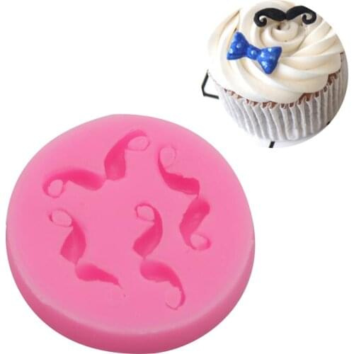 Mini Cartoon Beard Shape Fondant Mould 3D Mustache Silicone Chocolate Mold Wedding Cake Decoration Tools Soap Mold