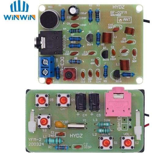 88-108MHz DIY Kit FM Radio Transmitter and Receiver Module Frequency Modulation Stereo Receiving PCB Circuit Board
