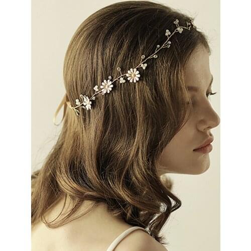 2020 New Arrival Gold Flower Crown Rhinestones Crystal church hat Woodland Wedding Headband Bride Hair Accessories Headpieces