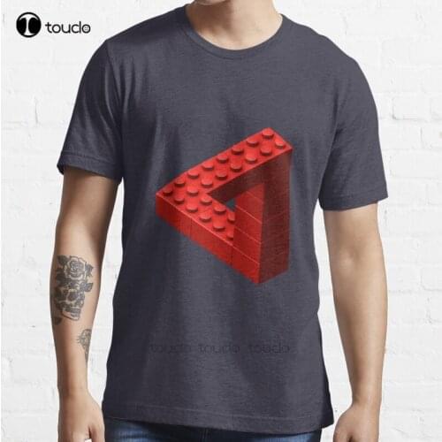 New Escher Toy Bricks - Red T-Shirt Cotton Men Tee Shirt