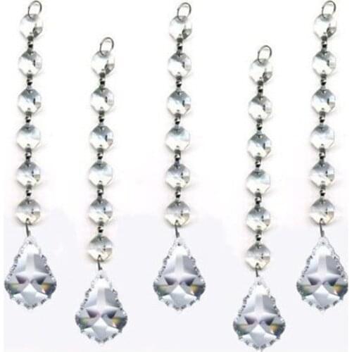 Wholesale Price 40pcs/lot 15cm (L) Clear Crystal Glass Lamp Chandelier Parts DIY Suncatcher Pendants Christmas Tree Decoration