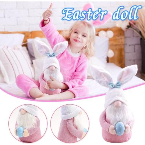 Happy Easter Lovely Doll Easter Child Gifts Easter Cute Bunny Egg Decor for Home Table Easter Eggs Rabbit Bunny Egg Birth