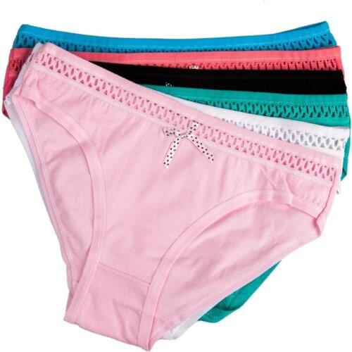 Random Color 6 Pcs/set Sexy Hollow-out Panties Women Cotton Briefs Lingerie Underwear Girls Intimates Knickers