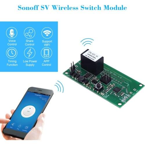 Sonoff SV ITEAD Safe Voltage DC 5-24V WiFi Wireless Switch Module Support Secondary Development Timing IOS/Android APP Control