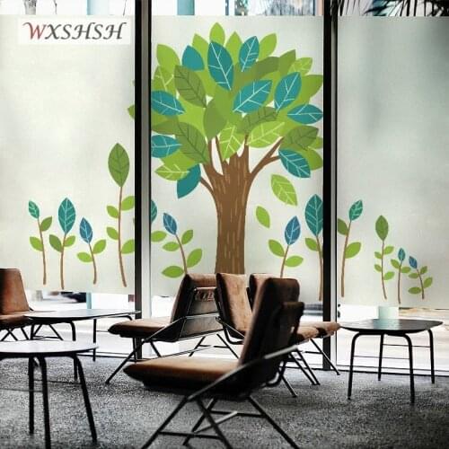 Tree Pattern Static Cling Window Film Custom Size Removable Durable Private Decorative Sticker For Home Office Restaurant Store