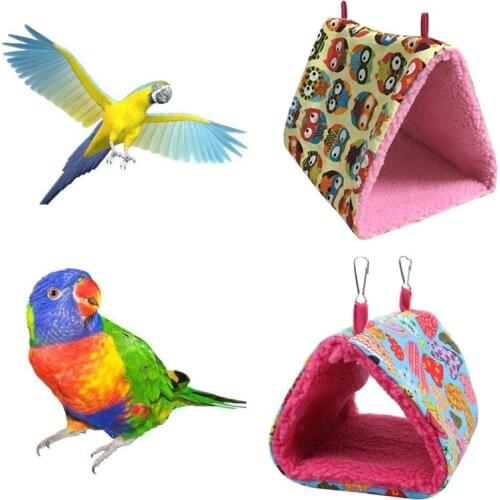 Bird Supplies Triangle Bird Nest Hammock Bird Toy Parrot Nest Warm Winter Bird Hanging Cave Cage Thicken Hanging Cage