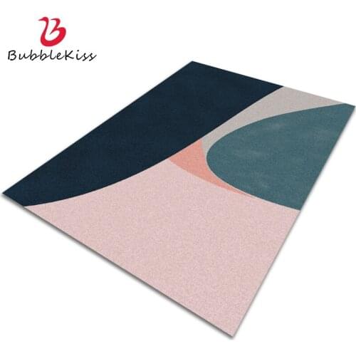Bubble Kiss Morandi Carpet Pink Blue Geometric Curve Pattern Rug Modern Style Design Home Decor Floor Mats Girl Bedroom Area Pad