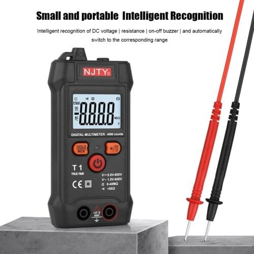 High Precision Digital AC DC Multimeter Mini Portable Non-Contact Smart Resistance Tester Ohm Capacitance Hz Voltage Meter