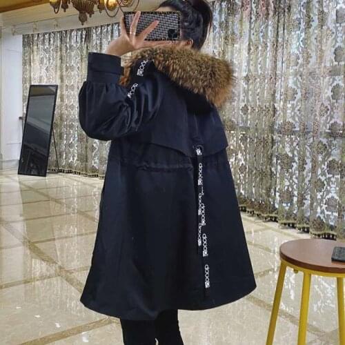 Women winter coat 2021 new arrival warm jacket hooded real fur jackets rex rabbit fur linner clothes Collect waist solid coats