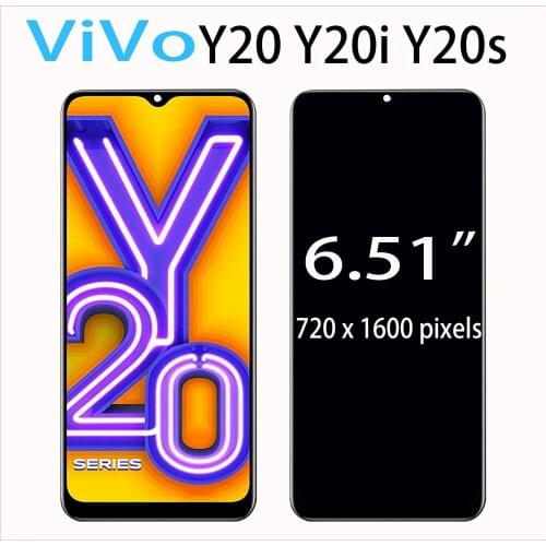 New 6.51"Inch LCD For vivo Y20 / Y20i / Y20S 2020 v2027 v2029 Y12s Y12A 2021 LCD Display + Touch Screen Digiziter Assembly