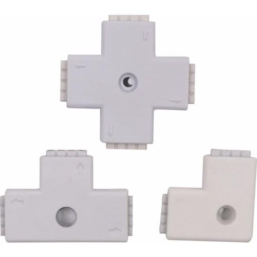 1pc 4 Pin L T X Shape RGB Connector Adapter Jack Plug LED Strip Light Accessories