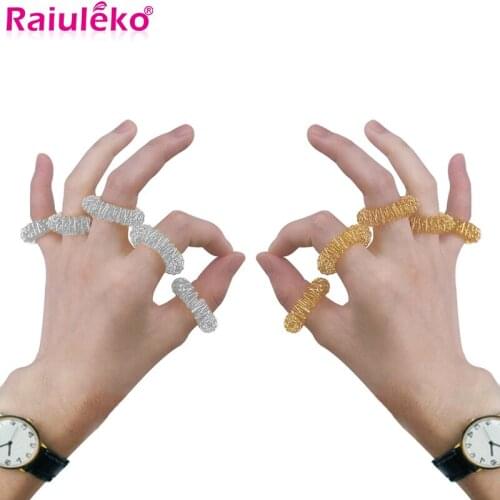 100pcs Acupuncture Ring Stainless Steel Finger Massage Ring Relax Hand Promote Blood Circulation Therapy Pain Relief Health Care