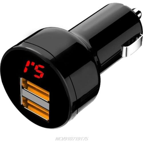 12V/24V Dual Ports 3.1A USB Car Cigarette Charger Lighter Digital LED Voltmeter Power Adapter for Mobile Phone Tablet GPS N23 20