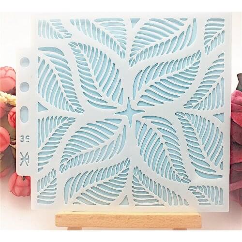 13*14CM Leaf shield DIY cake scrapbook stencils hollow Embellishments printing lace ruler Valentines Day Cover template