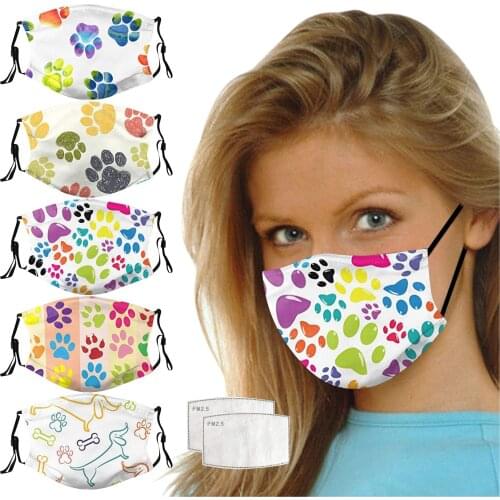 5PC Adult mascarilla cubrebocas Washable Masks Skin Care Breathable Fashion Print Mouth Face Masks facemasks mascherina maske