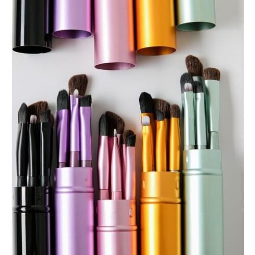 5pcs Travel Portable Mini Eye Makeup Brushes Set Smudge Eyeshadow Eyeliner Eyebrow Brush Lip Make Up Brush kit Professional
