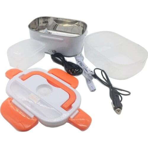 Electric Heating Insulation Heating Car Lunch Box 2 In 1 Household Stainless Steel Liner Plug In Electric Heating Lunch Box