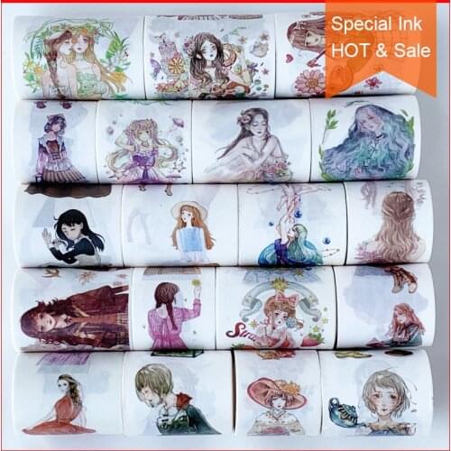 Free shipping,Special ink washi tape,80152,DIY craft masking tape,Scrapbook Diary gift,Many Coupons & girl patterns.person lady