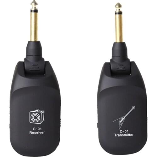 Wireless Guitar System Built-in Rechargeable 4 Channels Wireless Guitar Transmitter Receiver for Electric Guitar B