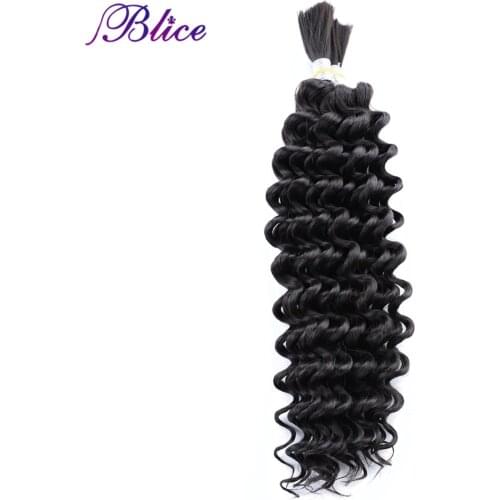 Blice Synthetic Hair Extensions No Weft Bulk Curly Hair Bundles 18"-24" 1PCS Nature Color Crochet Braiding Hair For Women