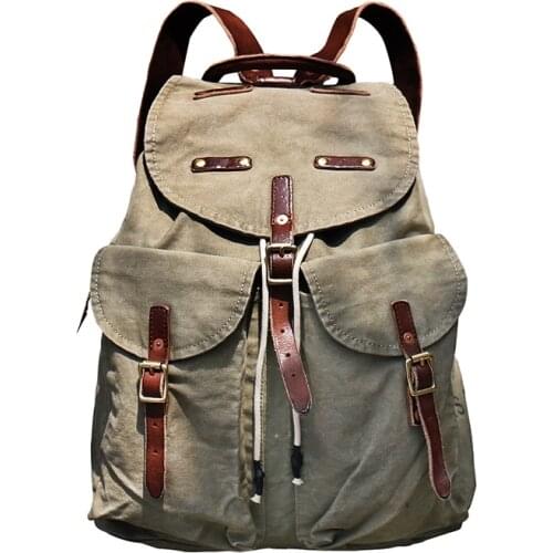 CDWX1 Super Quality! 45cm*35cm*15cm American Vintage Waterproof Heavy Wax Canvas Backpack Unisex Computer Travel Bag