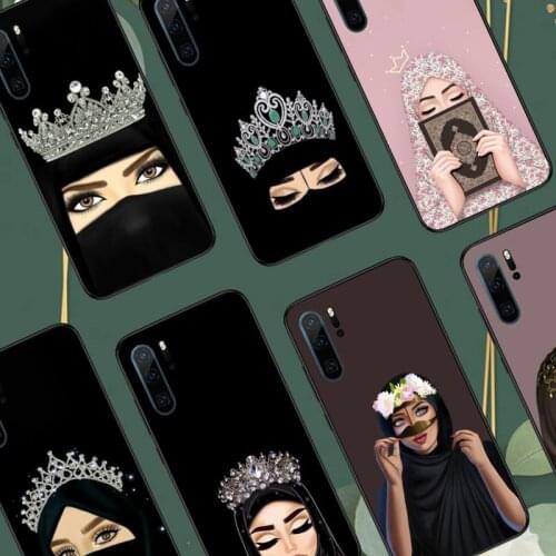 Woman In Hijab Face Phone Case For Huawei honor Mate P 10 20 30 40 Pro 10i 9 10 20 8 x Lite Luxury brand shell funda coque