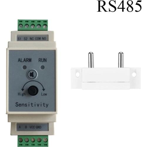 35mm Din liquid leakage detector with 1pcs sensor water switch output Flooding alarmor alertor with relay output and RS485